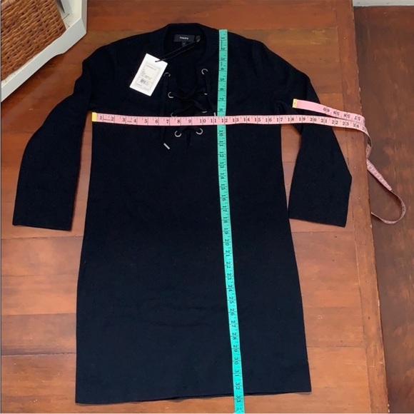 NWT Theory Patrinelle Lace-up Sweater Dress Black - Picture 8 of 16